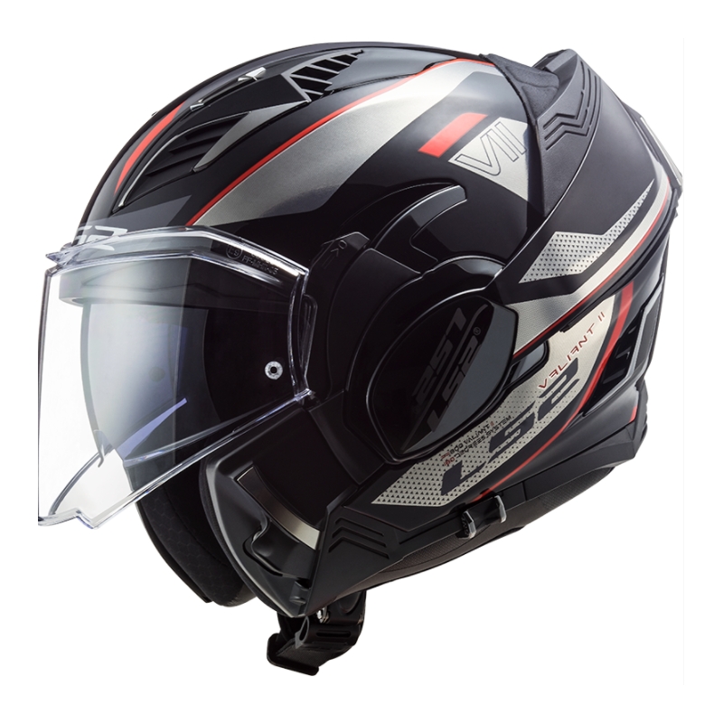 Cască de motociclist LS2 FF900 Valiant II Hub negru-gri-roșu