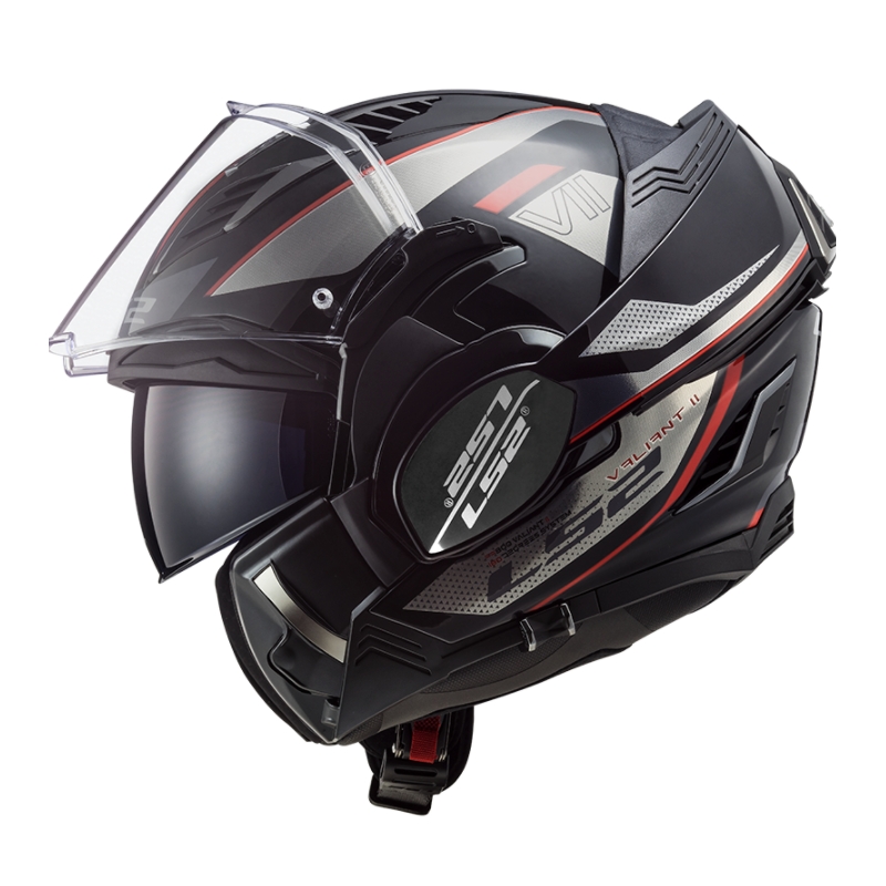 Cască de motociclist LS2 FF900 Valiant II Hub negru-gri-roșu