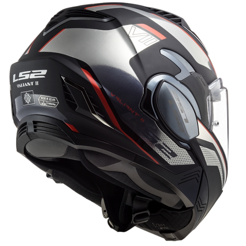 Cască de motociclist LS2 FF900 Valiant II Hub negru-gri-roșu