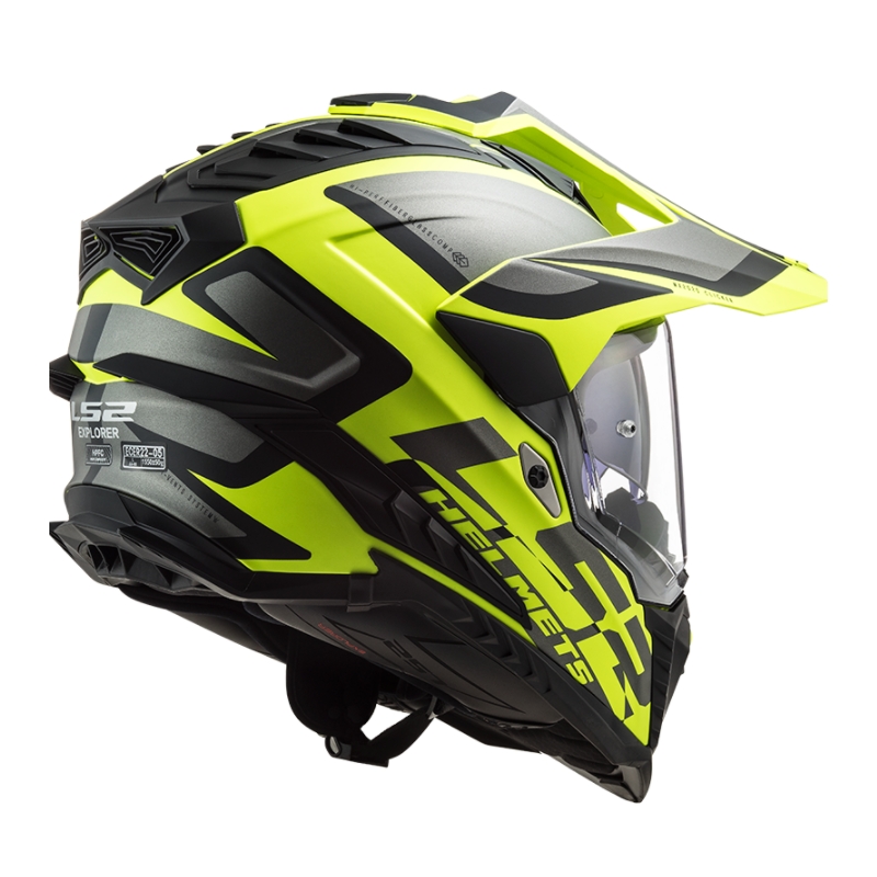 Cască de enduro LS2 MX701 Explorer Alter negru-gri-galben-fluo galben