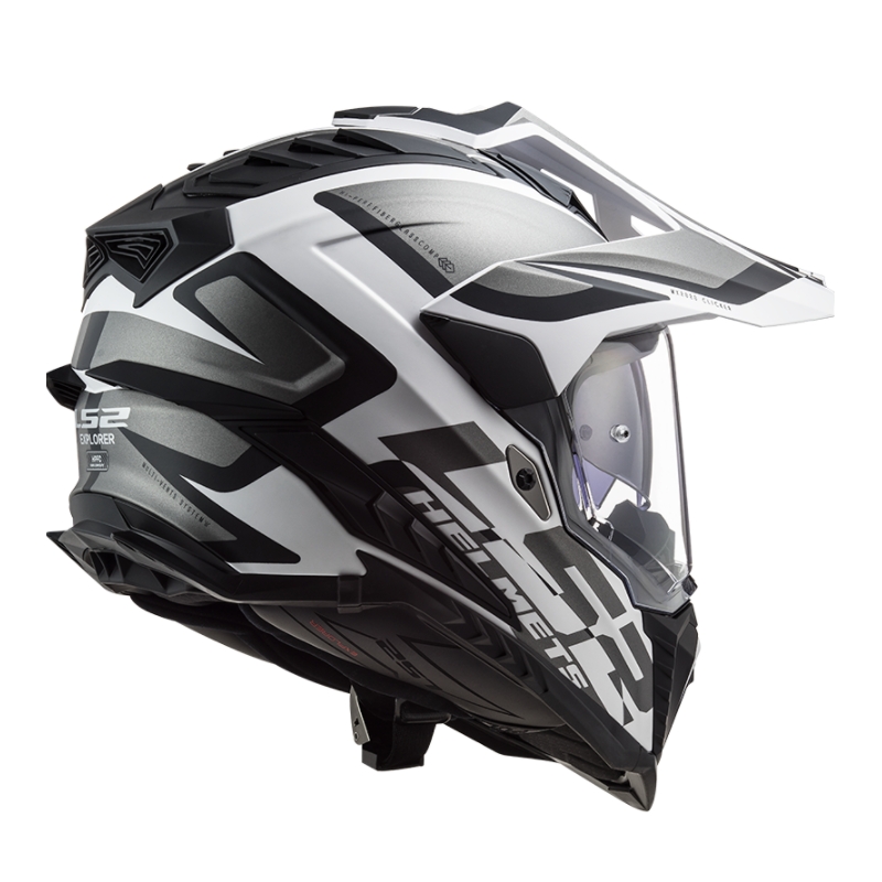 Cască de enduro LS2 MX701 Explorer Alter alb-negru-gri