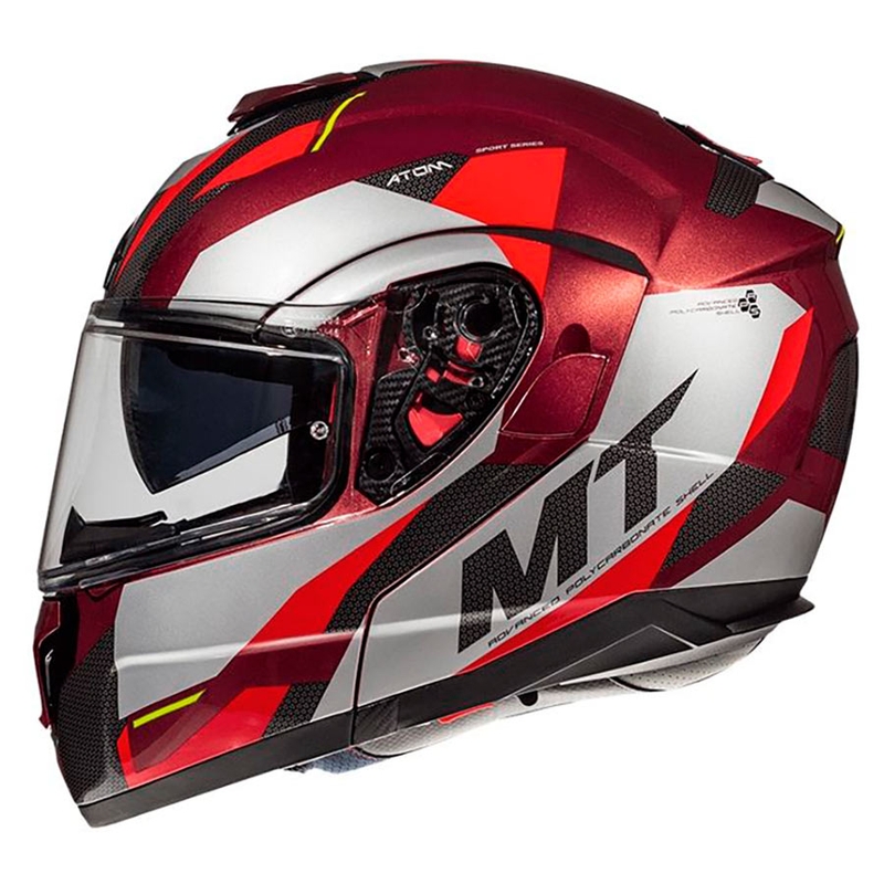 Cască de motocicletă MT Atom SV TRANSCEND F5 roșu - Grad II
