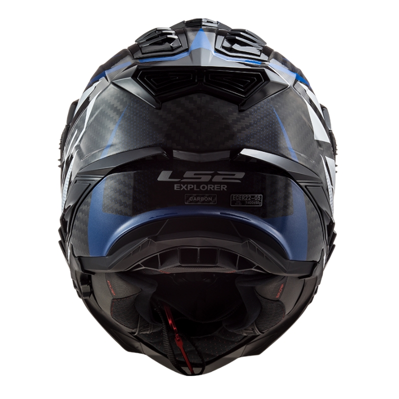 Cască de enduro LS2 MX701 Explorer C Focus alb-albastru-roșu