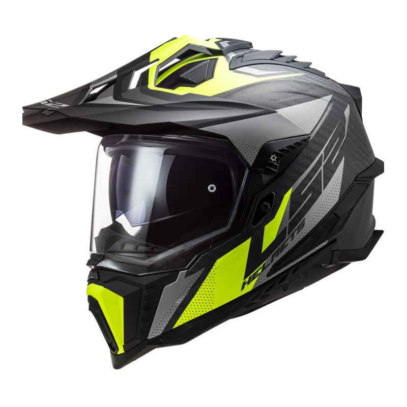 Cască de enduro LS2 MX701 Explorer C Focus negru-gri-fluo-galben