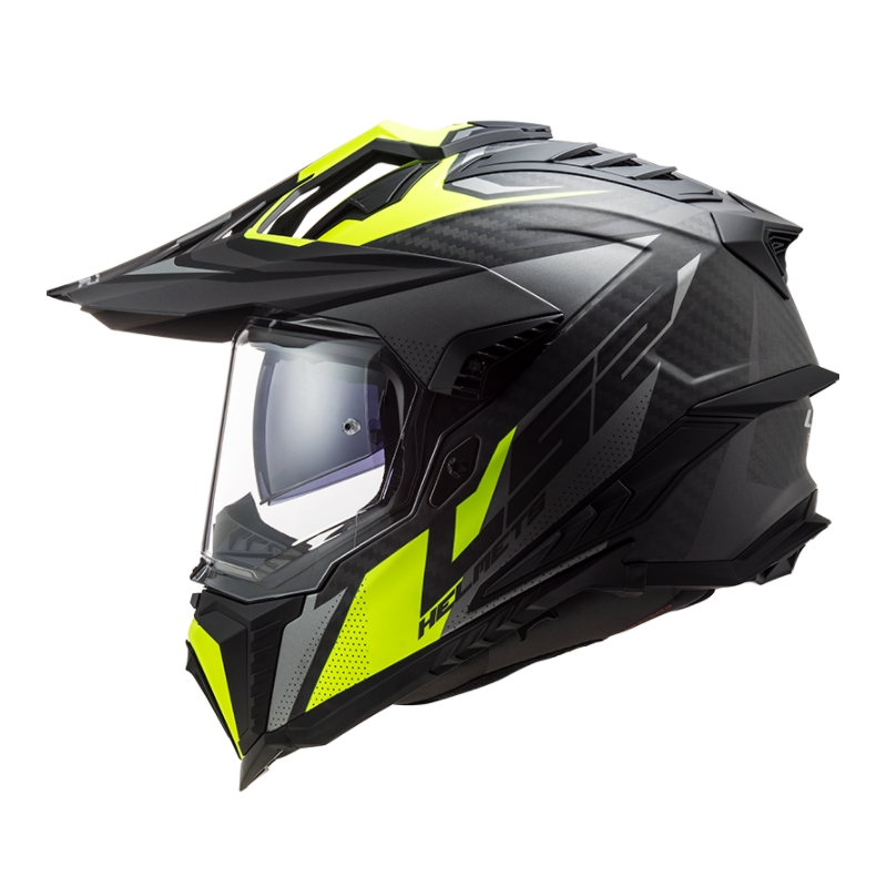 Cască de enduro LS2 MX701 Explorer C Focus negru-gri-fluo-galben