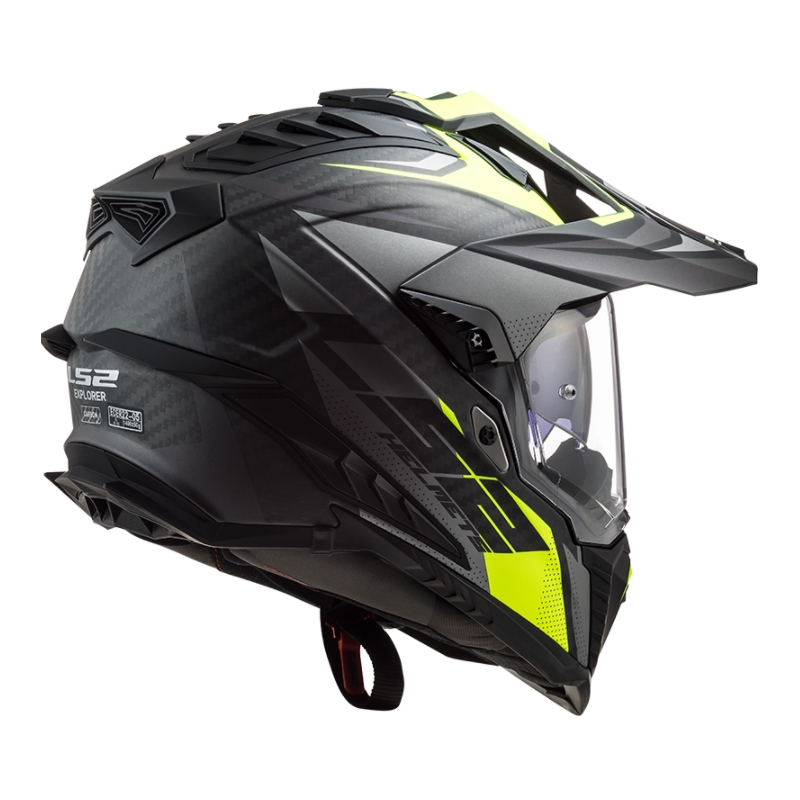 Cască de enduro LS2 MX701 Explorer C Focus negru-gri-fluo-galben