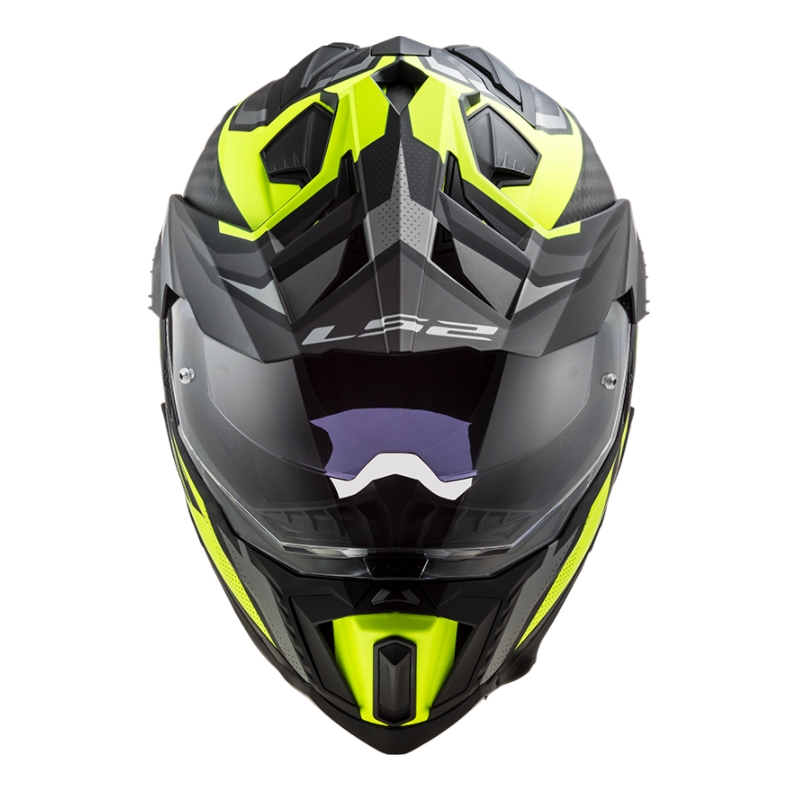 Cască de enduro LS2 MX701 Explorer C Focus negru-gri-fluo-galben