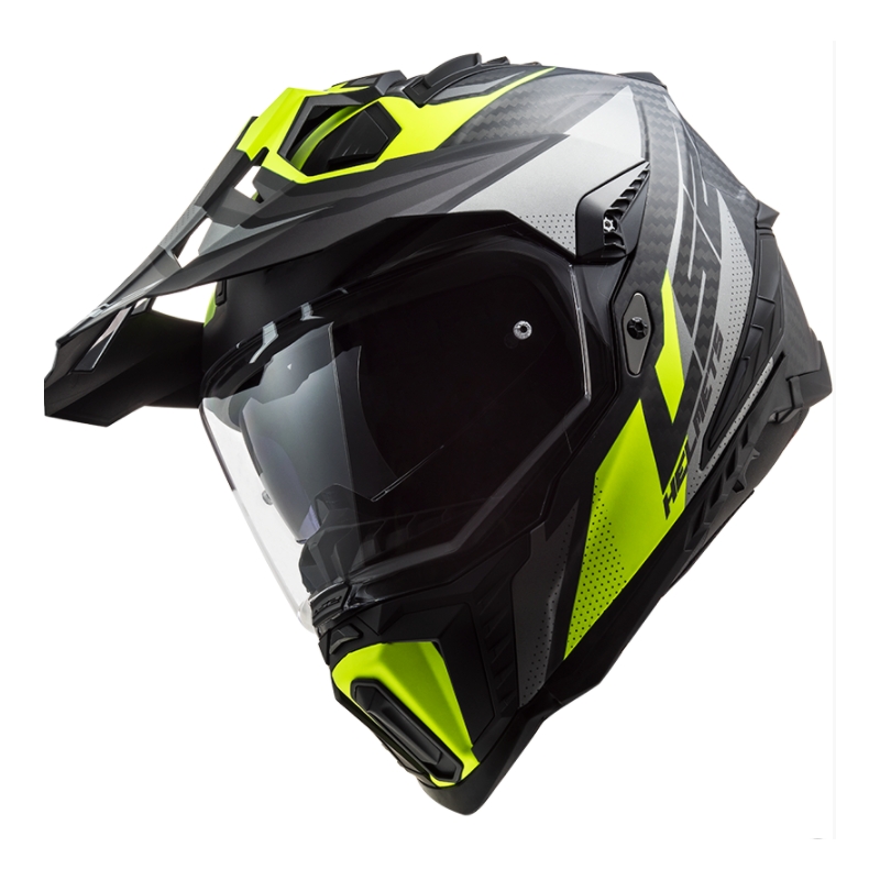 Cască de enduro LS2 MX701 Explorer C Focus negru-gri-fluo-galben