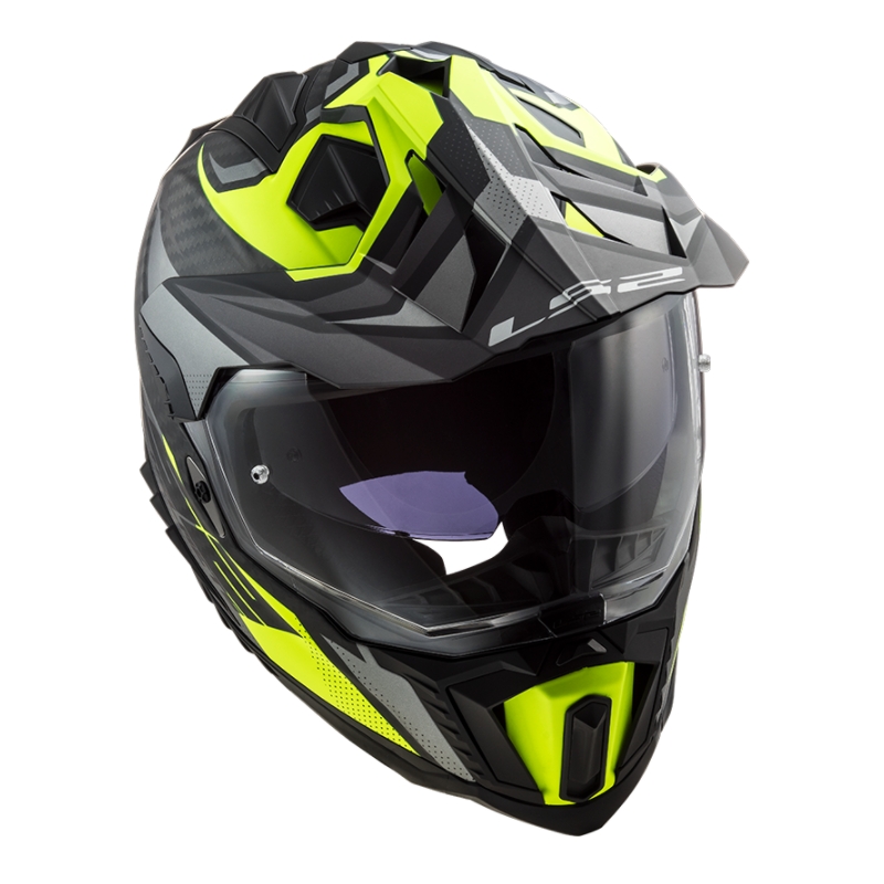 Cască de enduro LS2 MX701 Explorer C Focus negru-gri-fluo-galben