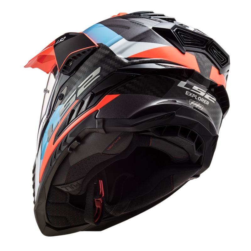 Cască de enduro LS2 MX701 Explorer C Frontier negru-portocaliu-albastru