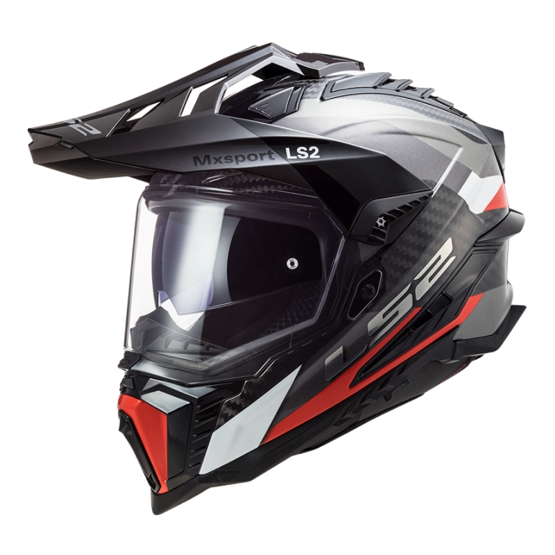 Cască de enduro LS2 MX701 Explorer C Frontier negru-roșu-alb