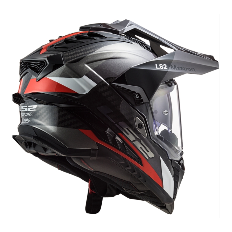 Cască de enduro LS2 MX701 Explorer C Frontier negru-roșu-alb