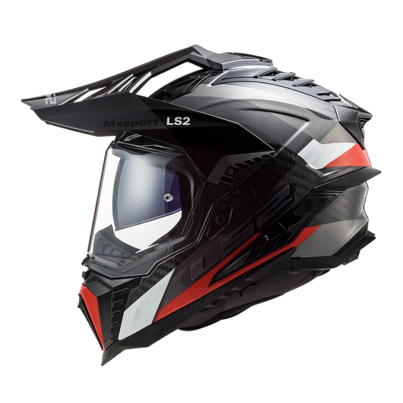 Cască de enduro LS2 MX701 Explorer C Frontier negru-roșu-alb