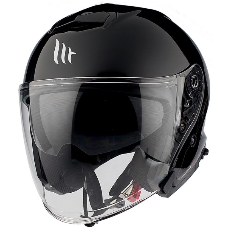 Cască de motocicletă deschisă MT Thunder 3 SV Solid black glossy - clasa II