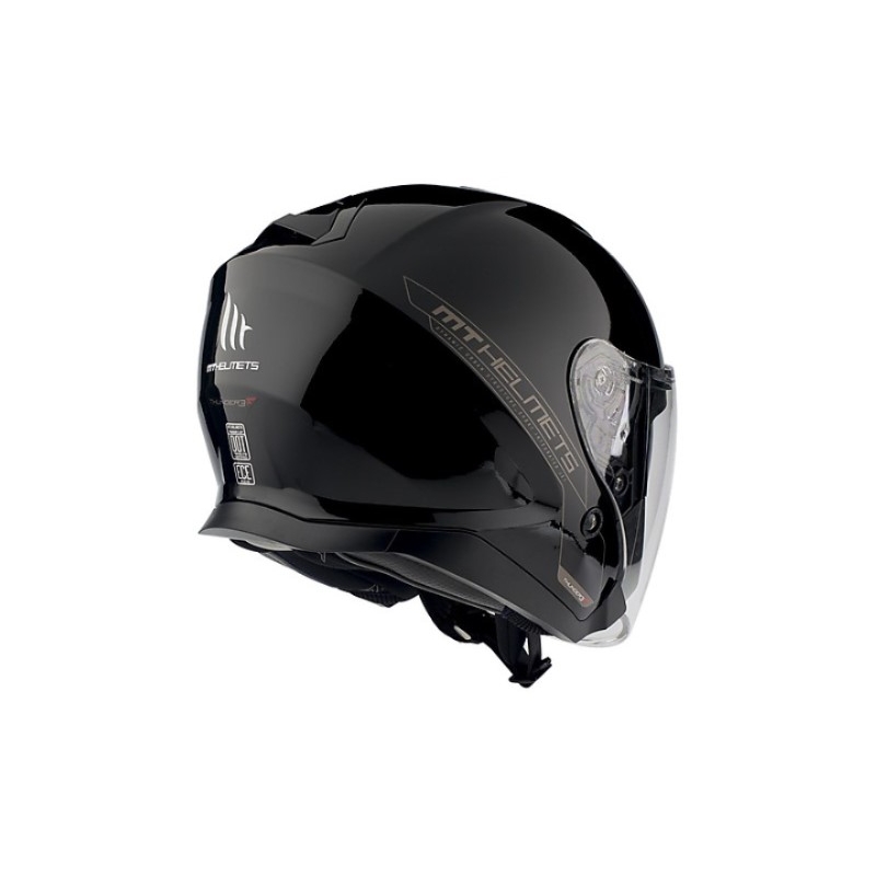Cască de motocicletă deschisă MT Thunder 3 SV Solid black glossy - clasa II