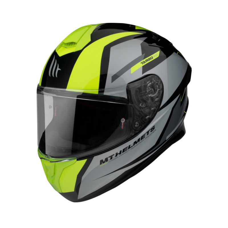 MT FF106 Pro Targo Pro Targo Pro Sound cască de motociclist integrală negru-gri-galben-fluo
