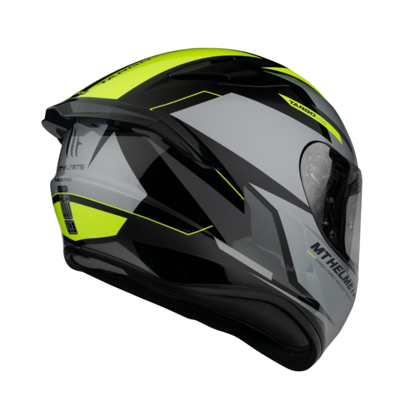 MT FF106 Pro Targo Pro Targo Pro Sound cască de motociclist integrală negru-gri-galben-fluo
