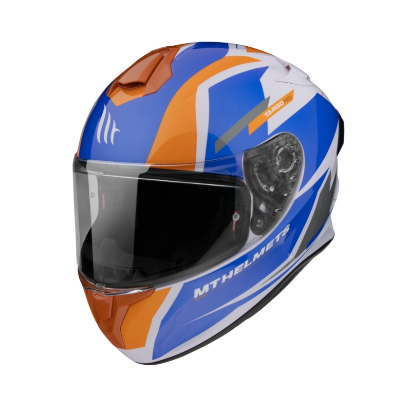 MT FF106 Pro Targo Pro Targo Pro Sound cască de motocicletă integrală albastru-alb-alb-portocaliu