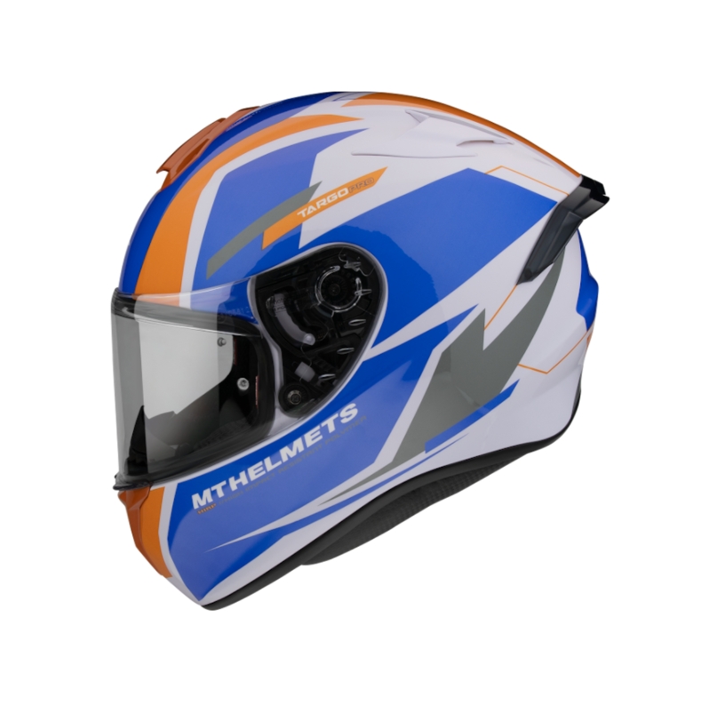 MT FF106 Pro Targo Pro Targo Pro Sound cască de motocicletă integrală albastru-alb-alb-portocaliu