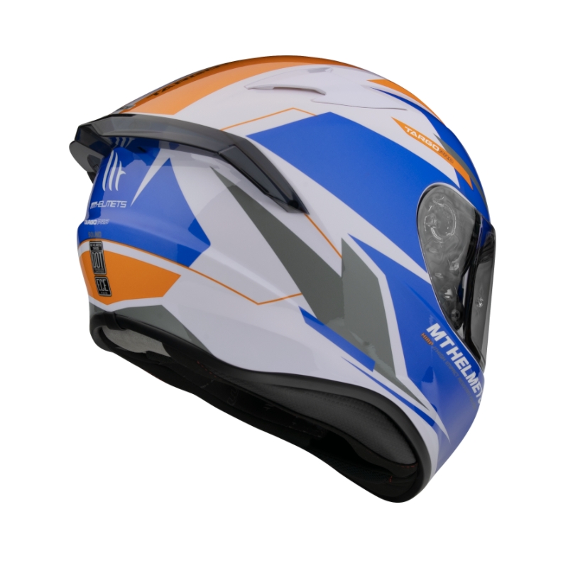 MT FF106 Pro Targo Pro Targo Pro Sound cască de motocicletă integrală albastru-alb-alb-portocaliu