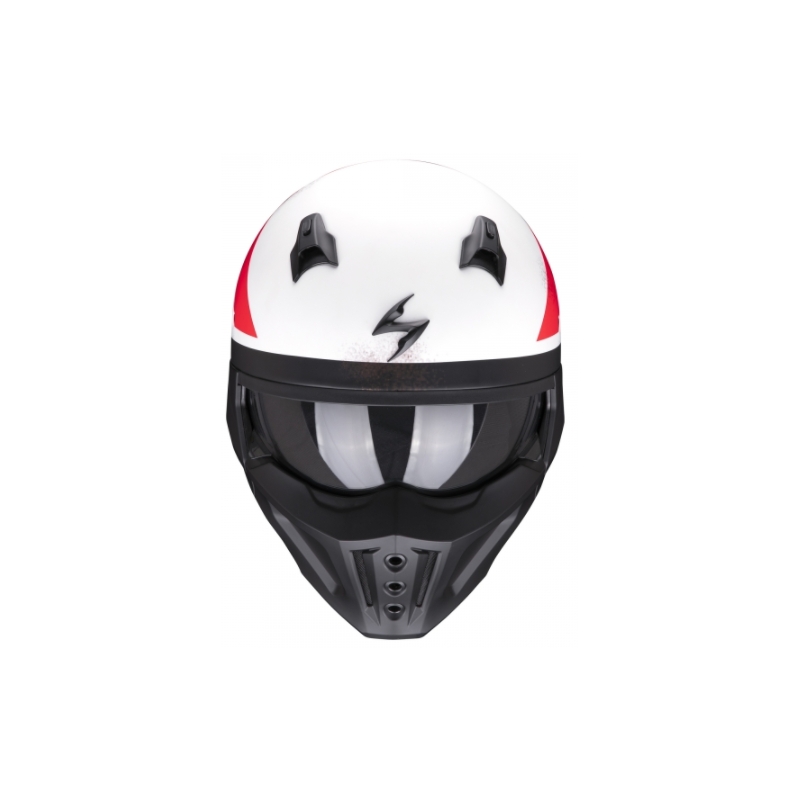 Cască Scorpion COVERT-X T-TRUST alb-roșu-negru