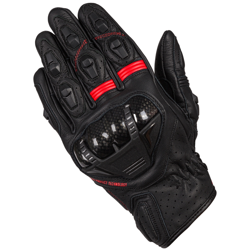 Mănuși pentru motociclete Ozone RS-600 SH negru-roșu