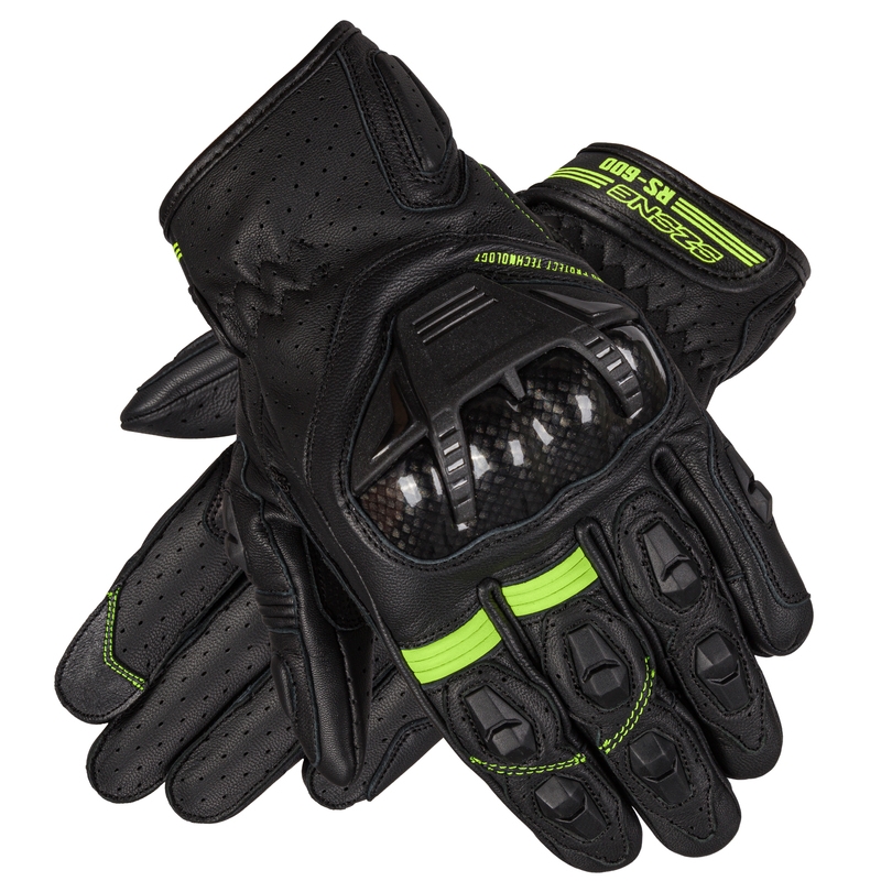 Mănuși de motociclete Ozone RS-600 SH negru-fluo galben lichidare