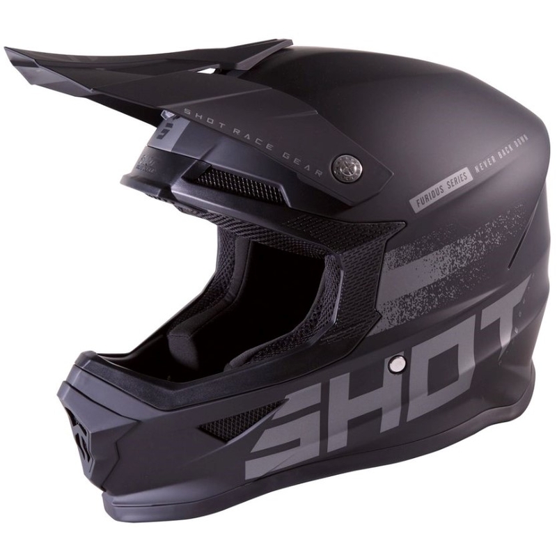 Casca de motocross Shot Furious Raw 2.0 negru-gri  negru-gri lichidare