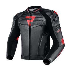 Jachetă de motocicletă din piele neagră și roșie Rebelhorn Vandal Vandal