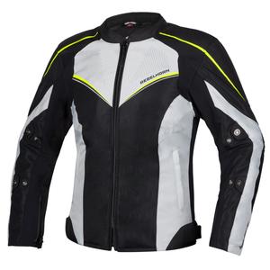 Jachetă de motocicletă pentru femei Rebelhorn Hiflow IV Black-Silver-Fluo Yellow lichidare výprodej
