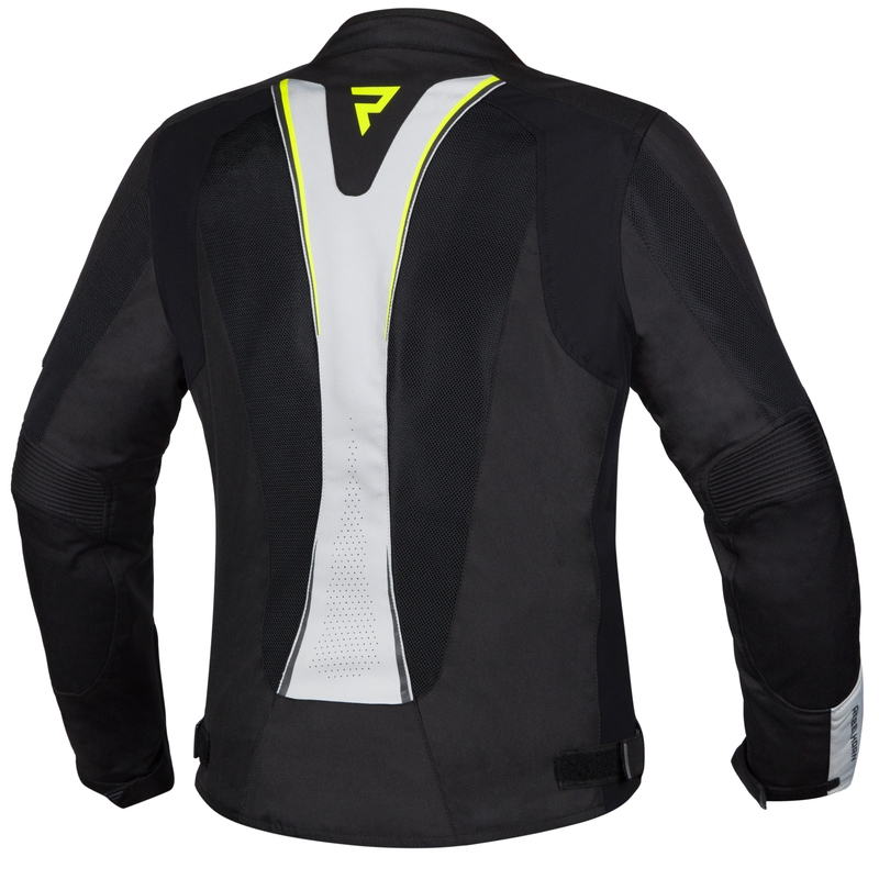 Jachetă de motocicletă pentru femei Rebelhorn Hiflow IV Black-Silver-Fluo Yellow lichidare