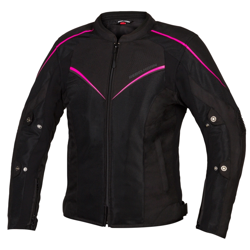 Jachetă de motocicletă Rebelhorn Hiflow IV Black-Fluo Pink pentru femei lichidare