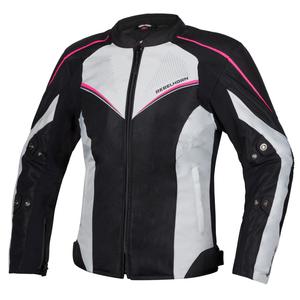 Jachetă de motocicletă pentru femei Rebelhorn Hiflow IV Black-Silver-Pink pentru motociclete