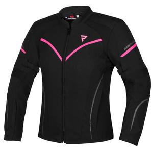 Jachetă de motocicletă pentru femei Rebelhorn Luna Black-Fluo Pink lichidare výprodej