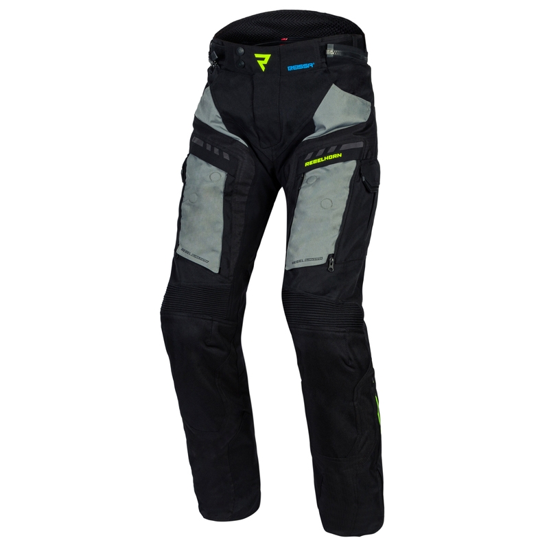 Pantaloni Moto Rebelhorn Cubby IV negru-gri-fluo galben lichidare