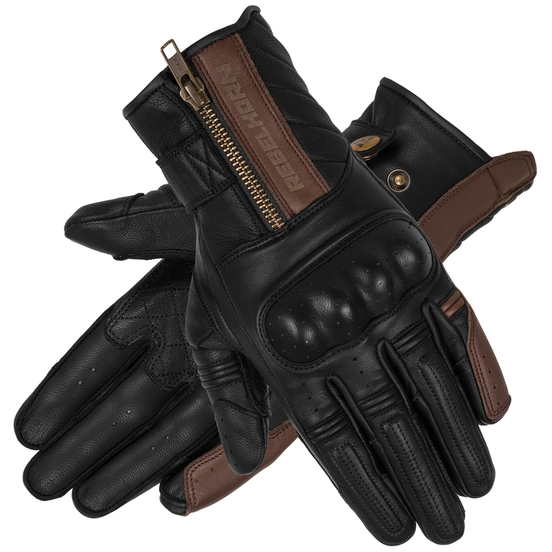 Mănuși de motocicletă Rebelhorn Hunter Black-Brown lichidare