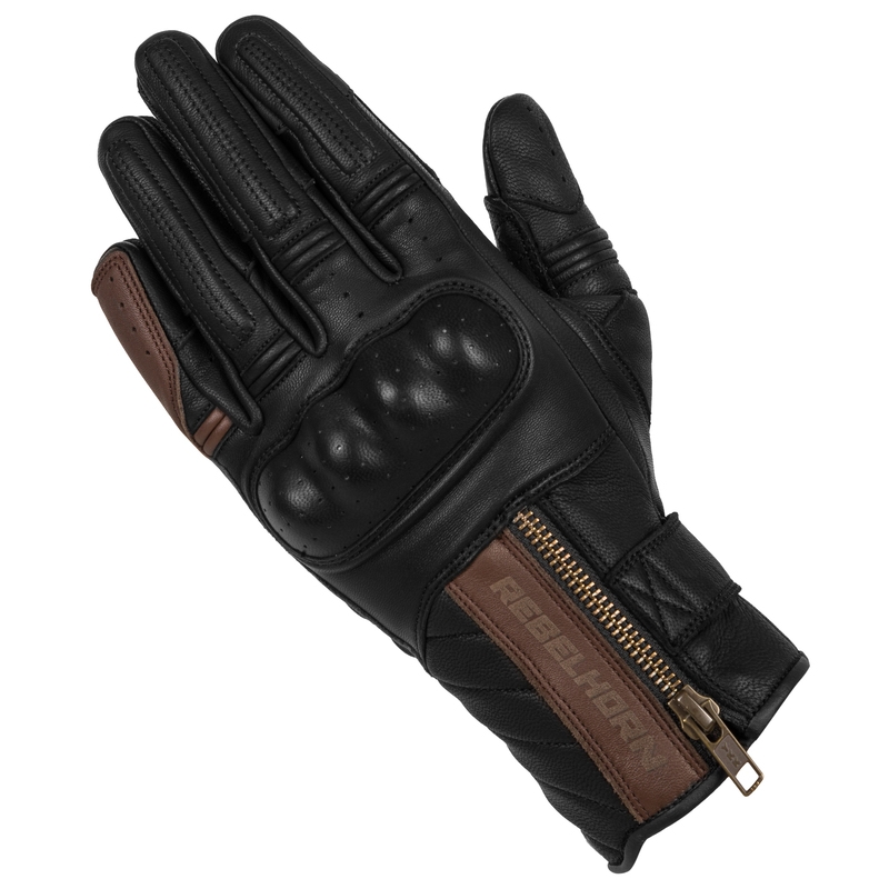 Mănuși de motocicletă Rebelhorn Hunter Black-Brown lichidare
