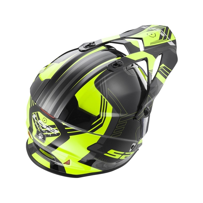 Cască de enduro LS2 MX436 Pioneer Trigger negru-galben-titaniu