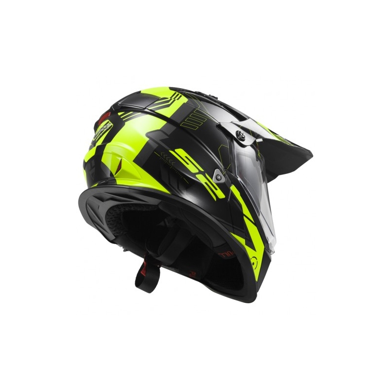 Cască de enduro LS2 MX436 Pioneer Trigger negru-galben-titaniu