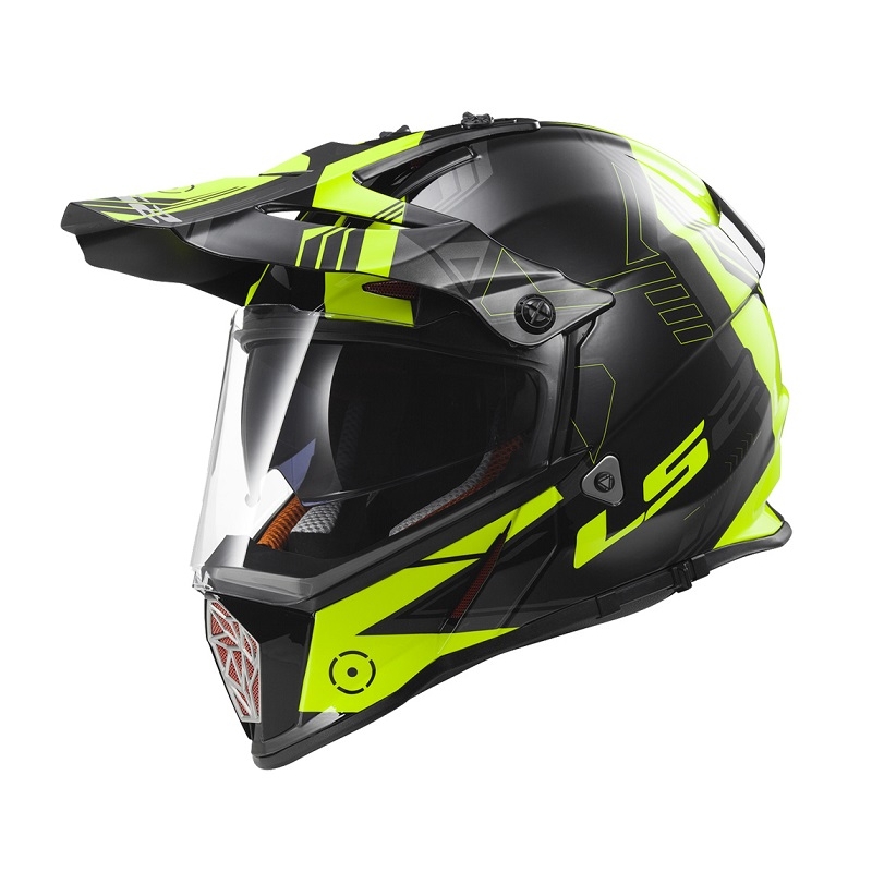 Cască de enduro LS2 MX436 Pioneer Trigger negru-galben-titaniu