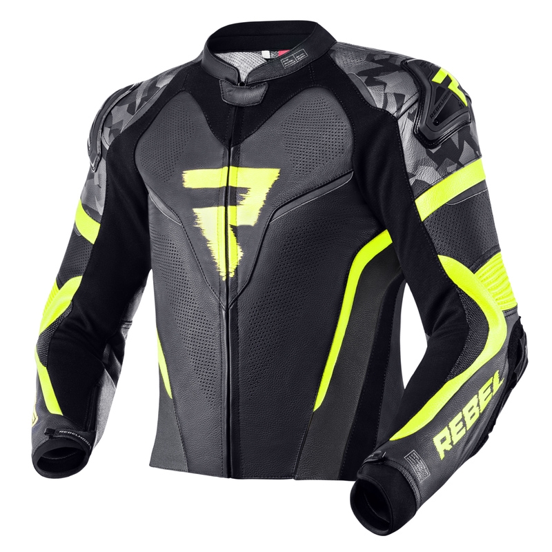 Rebelhorn Rebel jachetă de motociclist Rebel negru-gri-fluo-galben lichidare