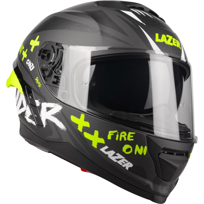 Cască integrală pentru motociclete Lazer Rafale SR Ride Oni gri-alb-alb-galben-fluo lichidare