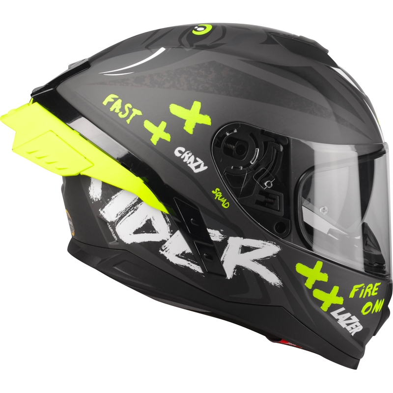 Cască integrală pentru motociclete Lazer Rafale SR Ride Oni gri-alb-alb-galben-fluo lichidare
