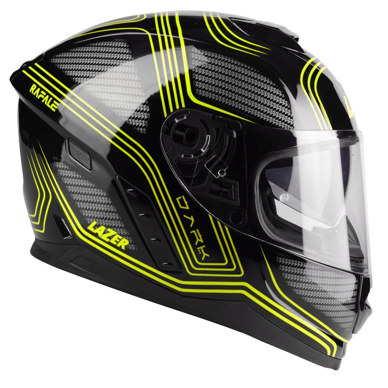 Cască integrală pentru motociclete Lazer Rafale EVO Darkside negru-gri-fluo-galben lichidare
