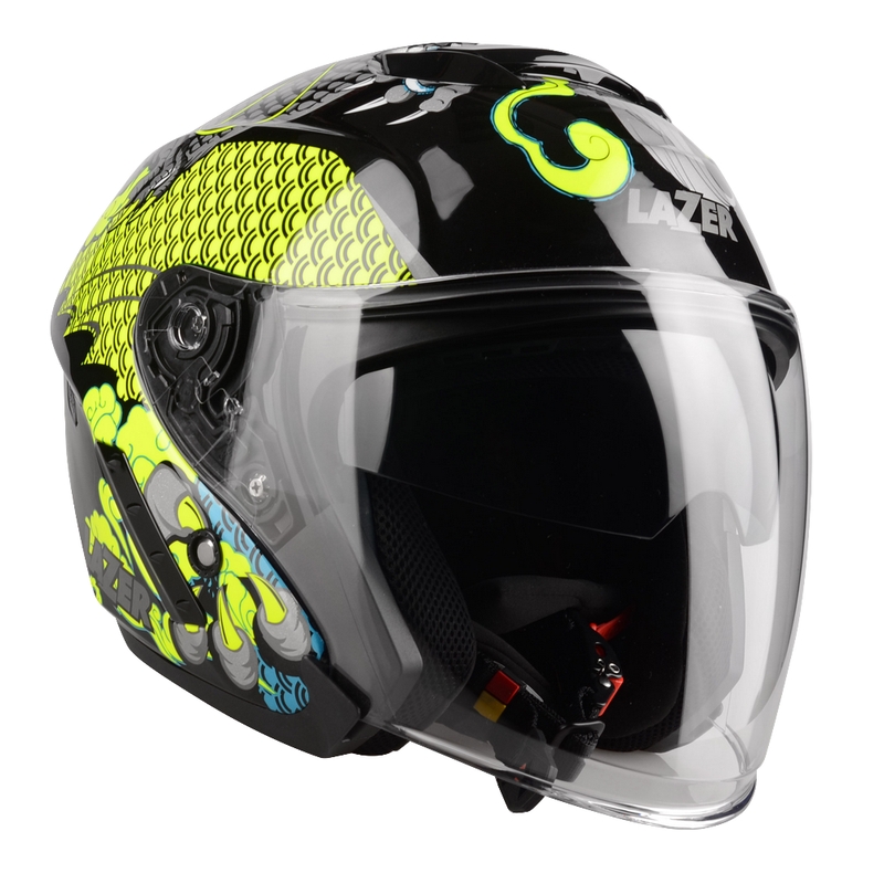 Cască de motocicletă deschisă Lazer Tango S Z-Line Dragon negru-galben-fluo