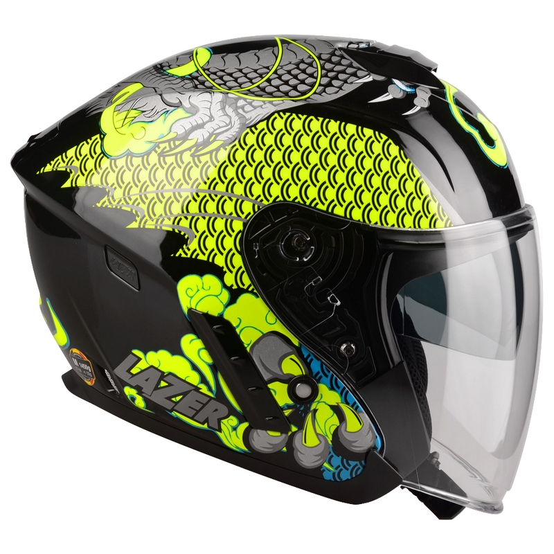 Cască de motocicletă deschisă Lazer Tango S Z-Line Dragon negru-galben-fluo