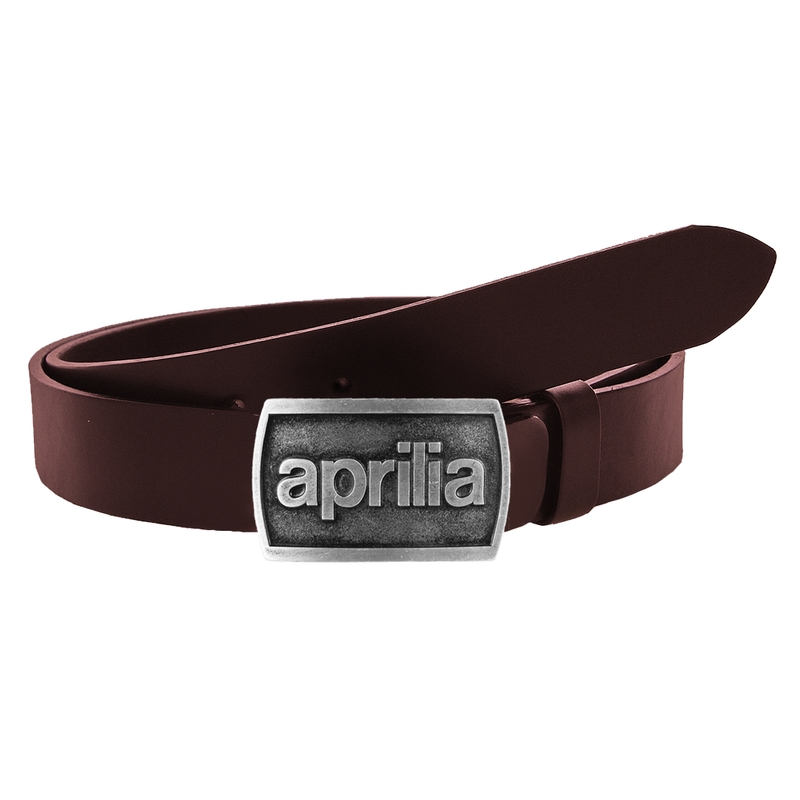 Curea moto din piele cu catarama Aprilia maro