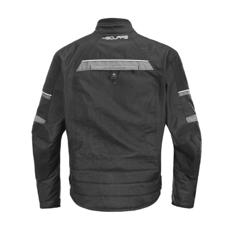 Geacă de motocicletă 4SQUARE Roadster negru-gri