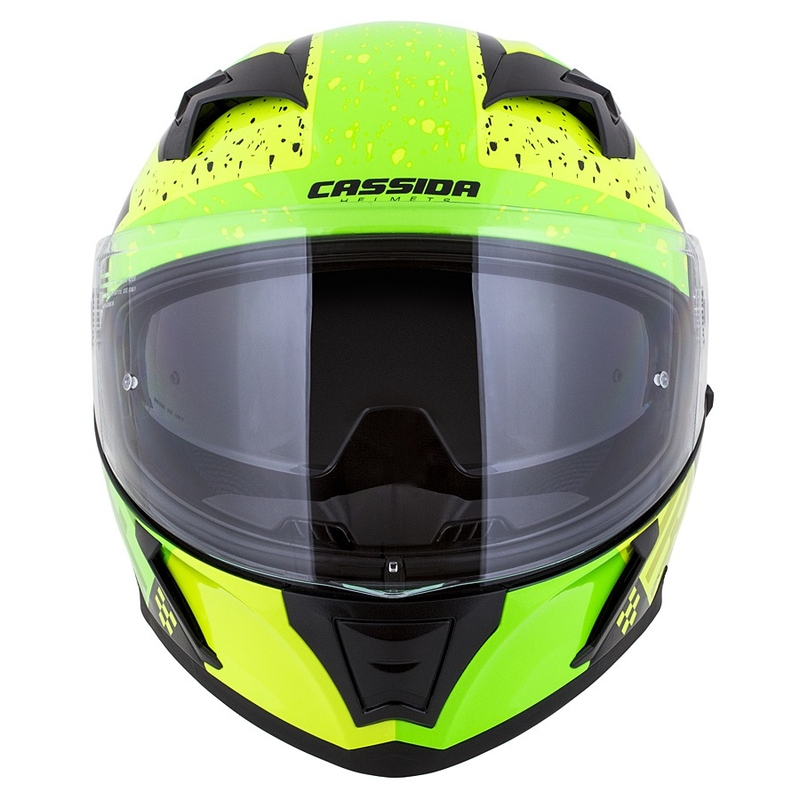 Cască de motocicletă integrală Cassida Integral 3.0 DRFT verde și galben perlat