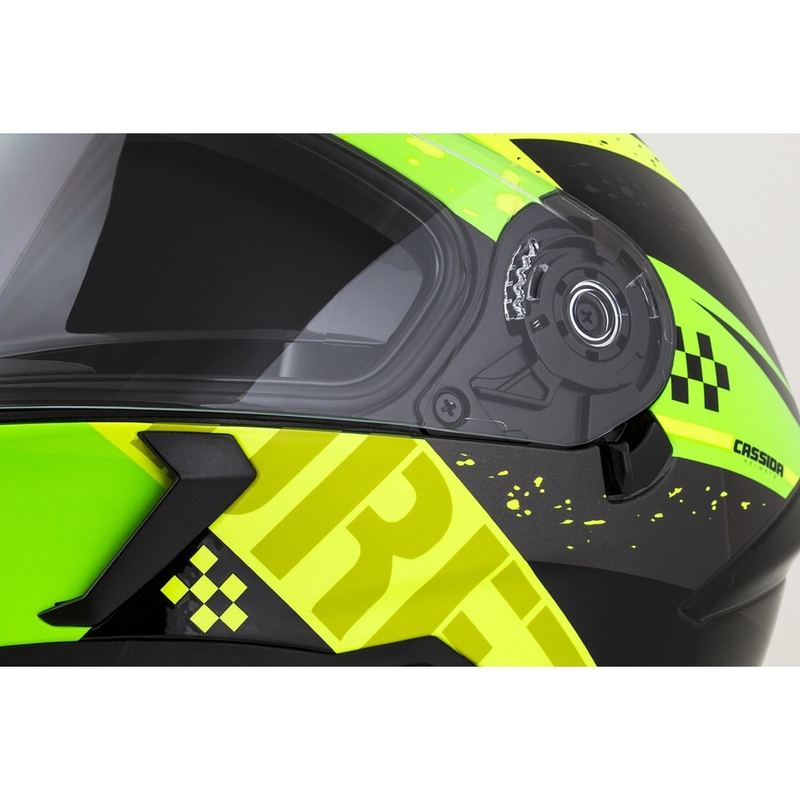 Cască de motocicletă integrală Cassida Integral 3.0 DRFT verde și galben perlat